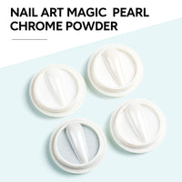 Nicedeco Pearl Nail Powder for Gel Nails, Cruelty Free, Vegan, 4 Jars Aurora Powder Mirror Effect Nail Glitter Manicure Pearlescent Mermaid Pigment for Nail Art Design Gifts