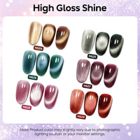 Nicedeco Fine Magnetic Cat Eye Gel Nail Polish Set, 6 Colors 5ML Holographic UV LED Glitter Blue Purple Red Taupe Soak off Nail Polish with Magnet Nail Art DIY Salon For Women Kit 6-72