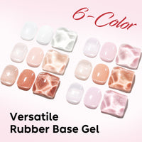 Nicedeco 6x5ml Hema-Free Glitter Rubber Base Gel Set, Nude Sheer White Pink688