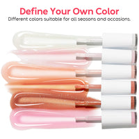 Nicedeco 8 in 1 Glitter Builder Base Strengthening Gel Set 6x5ml Nude Pink684