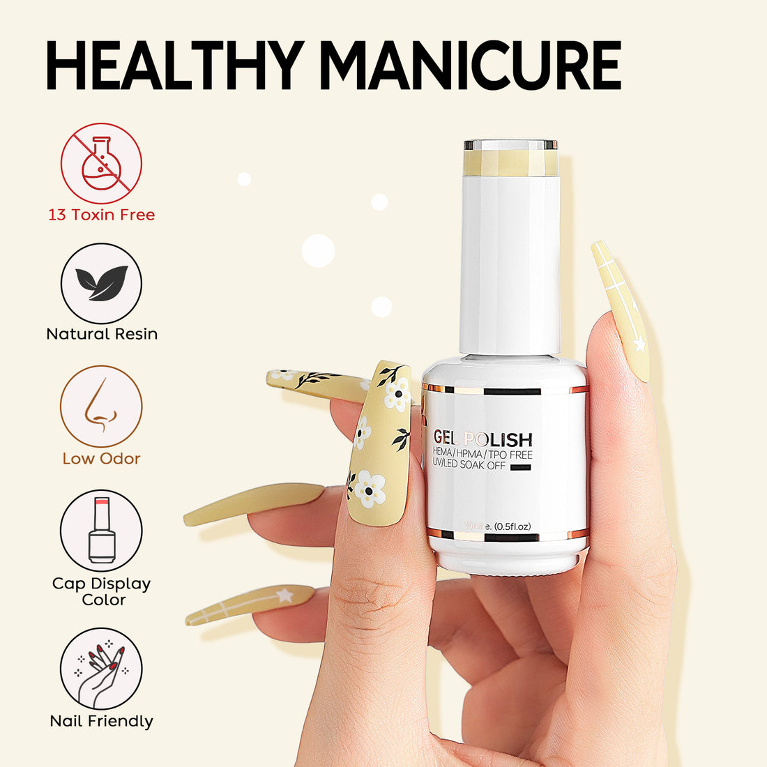 N001 NiceDeco HEMA-freier Gel-Nagellack (15 ml)