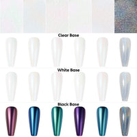 Nicedeco Aurora Nail Powder for Gel Nails, Cruelty Free, Vegan, 6 Jars Pearlescent Mermaid Powder Mirror Effect Iridescent Nail Glitter Manicure Pigment for Nail Art Design Gifts