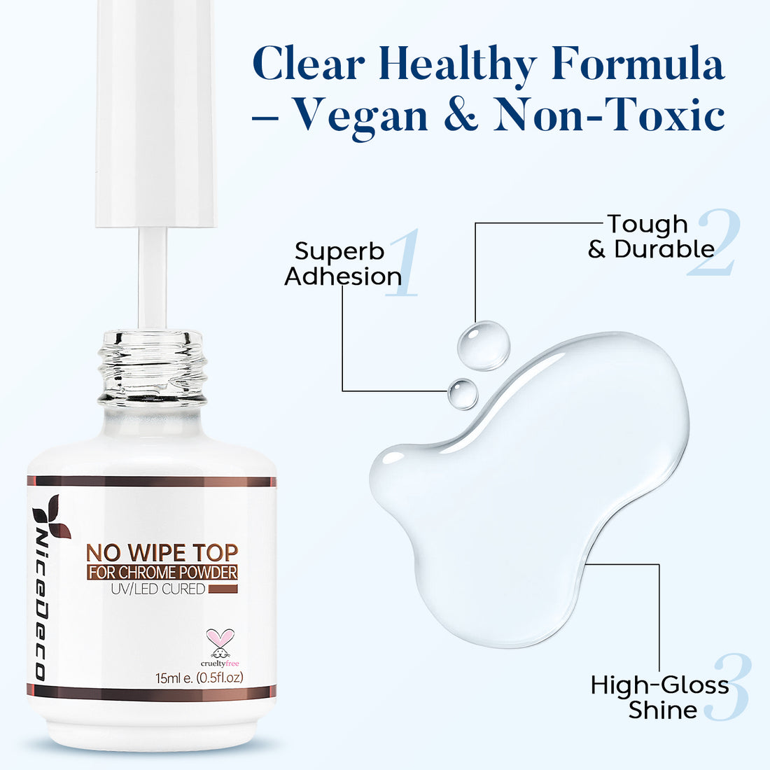 Nicedeco Gel Top Coat for Chrome Nail Powder