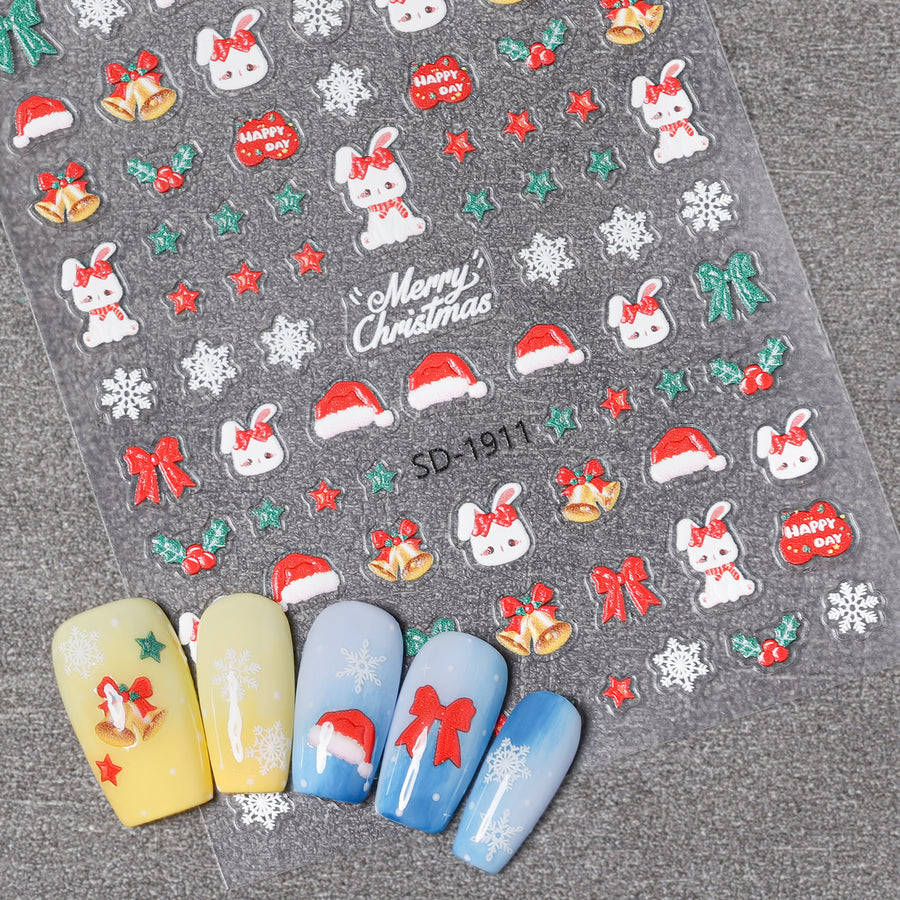 Nicedeco 15 Sheets Christmas Nail Art Stickers 005