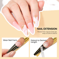 Nicedeco Builder Nail Gel Polish 6pcs, Hema Free, Cruelty Free, Vegan, Base Colors Nude Pink Hard Strengthener Rubber Gel Extension Kit 49