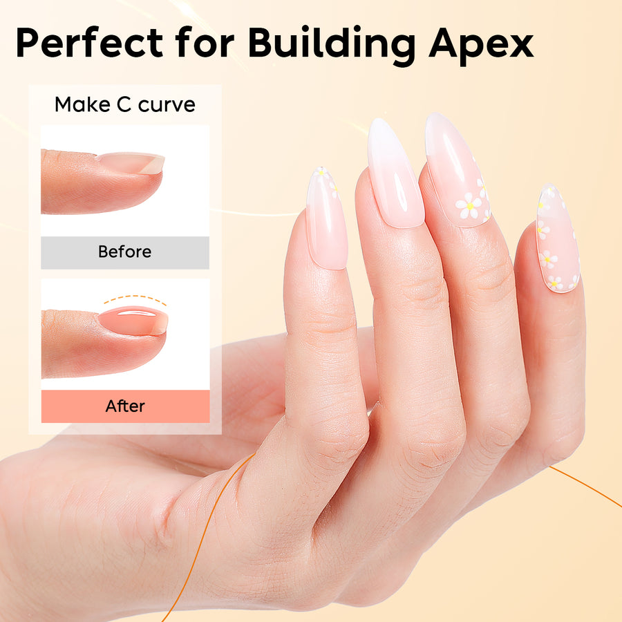 Nicedeco Builder Nail Gel Polish 6pcs, Hema Free, Cruelty Free, Vegan, Base Colors Nude Pink Hard Strengthener Rubber Gel Extension Kit 49