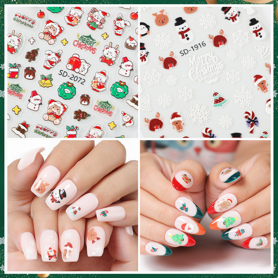 Nicedeco 15 Sheets Christmas Nail Art Stickers 005