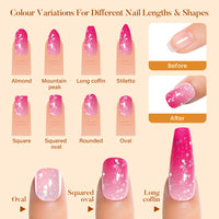Nicedeco Gel Nail Polish 6pcs, Hema Free, Cruelty Free, Vegan, Color Changing Soak Off LED U V Gel for Nail Art Manicure Salon DIY Kit 50