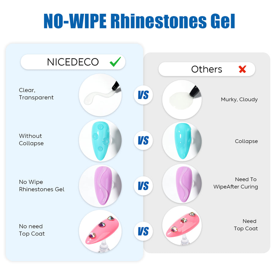 Nicedeco No Wipe Rhinestone Glue for Nails 30ml
