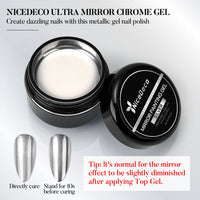 Nicedeco Metallic Gel Nail Polish Set, Hema Free, Silver and Gold 3D Metal Painting Gel for Nail Art, Glossy Mirror Finish, Vegan, Cruelty Free