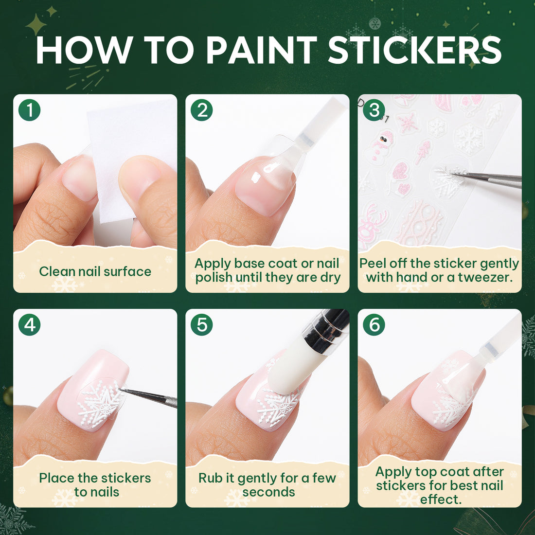 Nicedeco 15 Sheets Christmas Nail Art Stickers 005