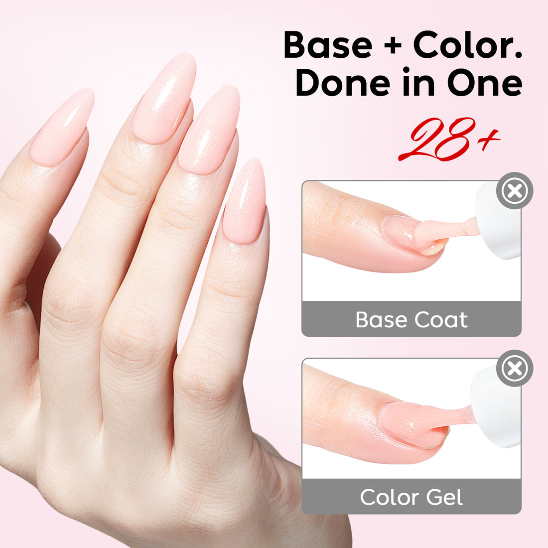 Nicedeco 6x5ml Hema-Free Glitter Rubber Base Gel Set, Nude Sheer White Pink691