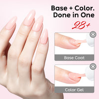 Nicedeco 6x5ml Hema-Free Glitter Rubber Base Gel Set, Nude Sheer White Pink691