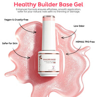 Nicedeco 8 in 1 Glitter Builder Base Strengthening Gel Set 6x5ml Nude Pink685