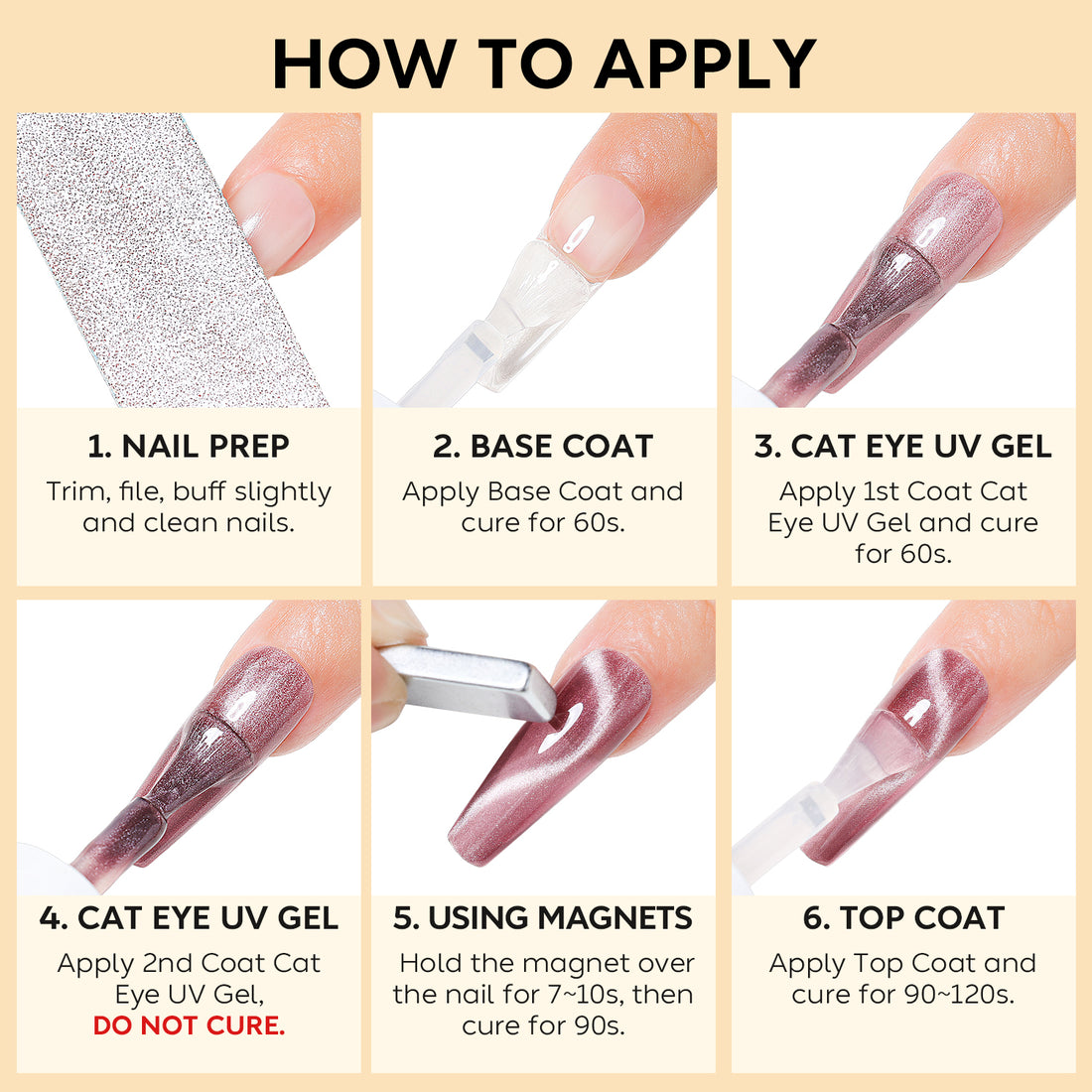 Nicedeco Cat Eye Gel Nail Polish, Hema Free, Cruelty Free, Vegan, High Gloss Long Lasting Soak Off LED U V Gel 12 Colors Kit 12
