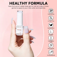 Nicedeco 4 In 1 Rubber Base Gel Set For Nails, Hema Free Sheer Color Gel Nail Polish UV LED,Elastic Rubber Nail Strengthen Enhance Base Coat 6pcs x 5ml-Kit 62