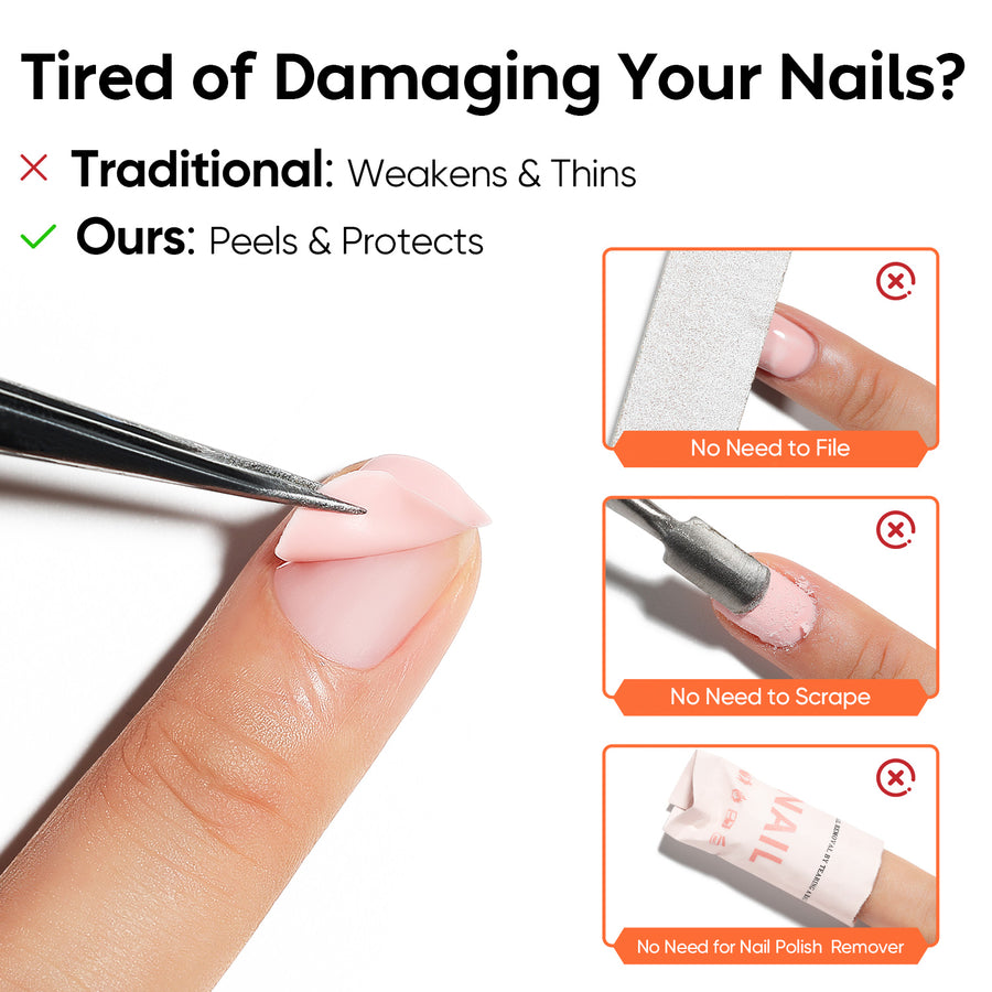 Nicedeco Hema-Free Peel Off Gel Base Coat - Easy Removal, No Soaking or Filing Required