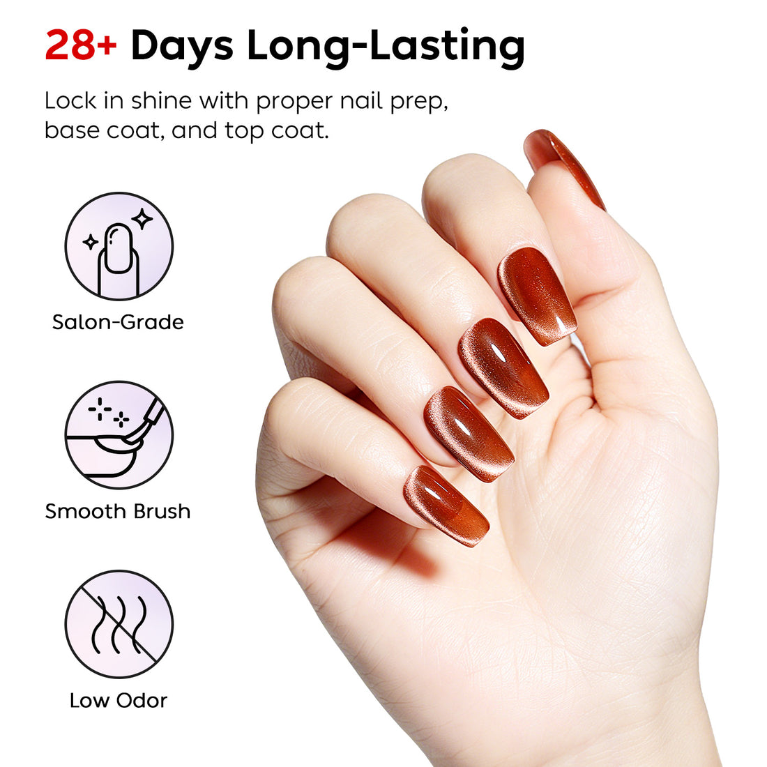 Nicedeco Fine Magnetic Cat Eye Gel Nail Polish Set, 6 Colors 5ML Holographic UV LED Glitter Red Brown Magenta Soak off Nail Polish with Magnet Nail Art DIY Salon For Women Kit 6-70