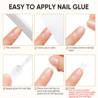 Nicedeco 2 Pcs 10ML Strong Nail Glue - Brush On Professional Adhesive for Quick Press On Nails & Tips, Salon-Worthy Long Lasting Bond, Cruelty Free Vegan Formula, No UV Light Needed