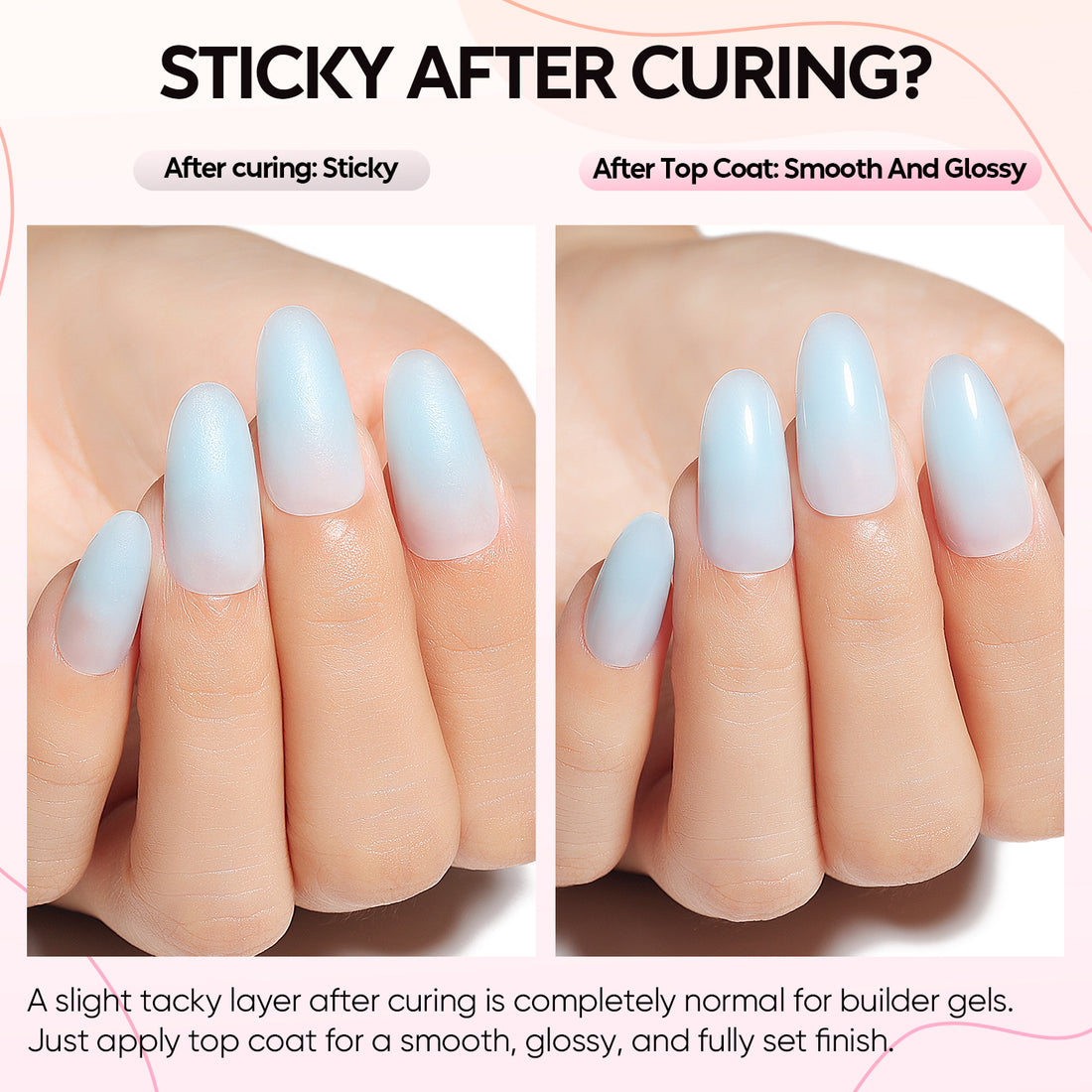 Nicedeco 8 in 1 Builder Base Strengthening Gel, 6x5ml UV/LED Clear Building Nail Gel in a Bottle,for Nails Tips & Extensions, Gel Polish Nail Repair Nail Strengthen NSET6-76