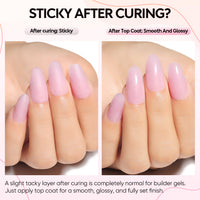 Nicedeco 8 in 1 Builder Base Strengthening Gel, 6x5ml UV/LED Clear Building Nail Gel in a Bottle,for Nails Tips & Extensions, Gel Polish Nail Repair Nail Strengthen NSET6-77