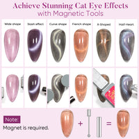 Nicedeco Fur Effect Cat Eye Gel Nail Polish Set, 6 Colors 5ML Holographic UV LED Glitter Soak off Nail Polish with Magnet Nail Art DIY Salon For Women Kit 6-82