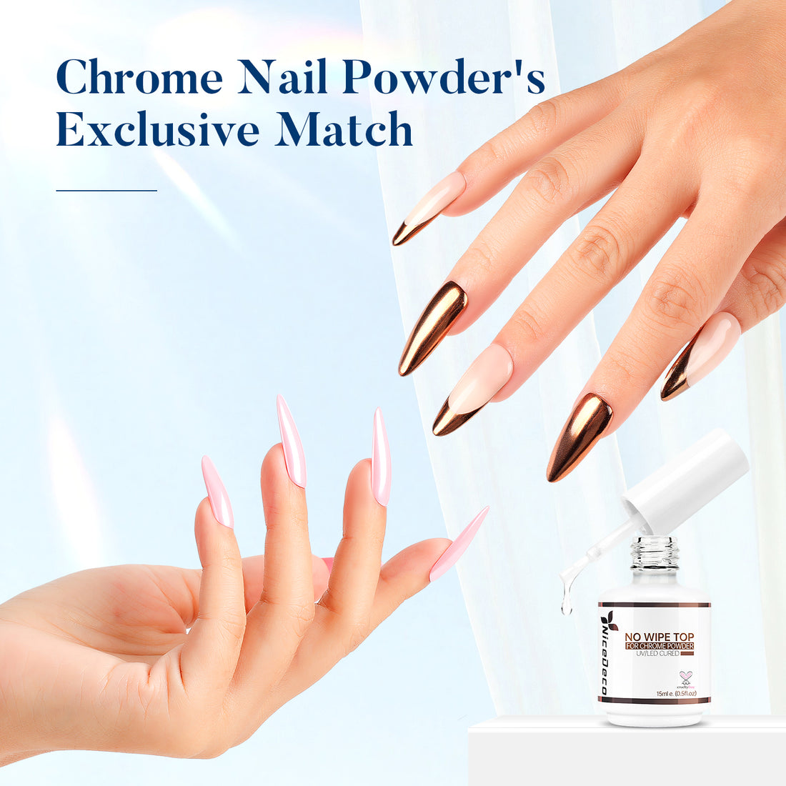 Nicedeco Gel Top Coat for Chrome Nail Powder