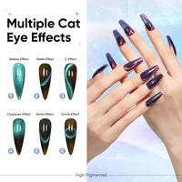Nicedeco 6 Colors Magnetic Cat Eye Gel Nail Polish Set with Magnet – HEMA Free, Cruelty Free & Vegan, High Gloss Long-Lasting Soak-Off Nail Art Manicure Kit for LED/UV Lamp (5ml Each)