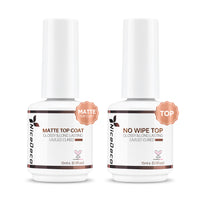 Nicedeco Gel Polish No Wipe Top Coat Matte Top Set, Hema Free, Cruelty Free, Vegan, 2PCS 15ML for Gel Nail Polish Shine Finish and Long Lasting