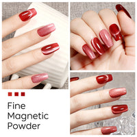 Nicedeco Fine Magnetic Cat Eye Gel Nail Polish Set, 6 Colors 5ML Holographic UV LED Glitter Red Brown Magenta Soak off Nail Polish with Magnet Nail Art DIY Salon For Women Kit 6-70
