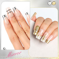 Nicedeco Metallic Gel Nail Polish Set, Hema Free, Silver and Gold 3D Metal Painting Gel for Nail Art, Glossy Mirror Finish, Vegan, Cruelty Free