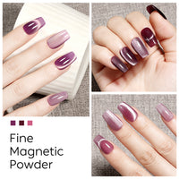 Nicedeco Fine Magnetic Cat Eye Gel Nail Polish Set, 6 Colors 5ML Holographic UV LED Glitter Purple Soak off Nail Polish with Magnet Nail Art DIY Salon For Women Kit 6-69