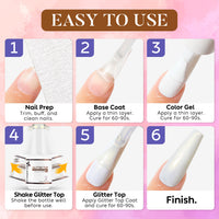 Nicedeco Gel Nail Polish Pearlescent Glitter Gel Top Coat 017