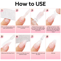Nicedeco 8 in 1 Builder Base Strengthening Gel, 6x5ml UV/LED Clear Building Nail Gel in a Bottle,for Nails Tips & Extensions, Gel Polish Nail Repair Nail Strengthen NSET6-77