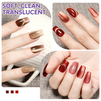 Nicedeco Fine Magnetic Cat Eye Gel Nail Polish Set, 6 Colors 5ML Holographic UV LED Glitter Red Brown Taupe Soak off Nail Polish with Magnet Nail Art DIY Salon For Women Kit 6-73