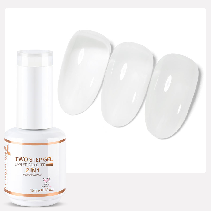 Nicedeco 2-Step Gel Nail Polish, 15ml UV/LED Soak-Off Gel Polish Nail Art Manicure Pedicure, Salon & Home Use - Long Lasting & Easy to Apply - TSG001