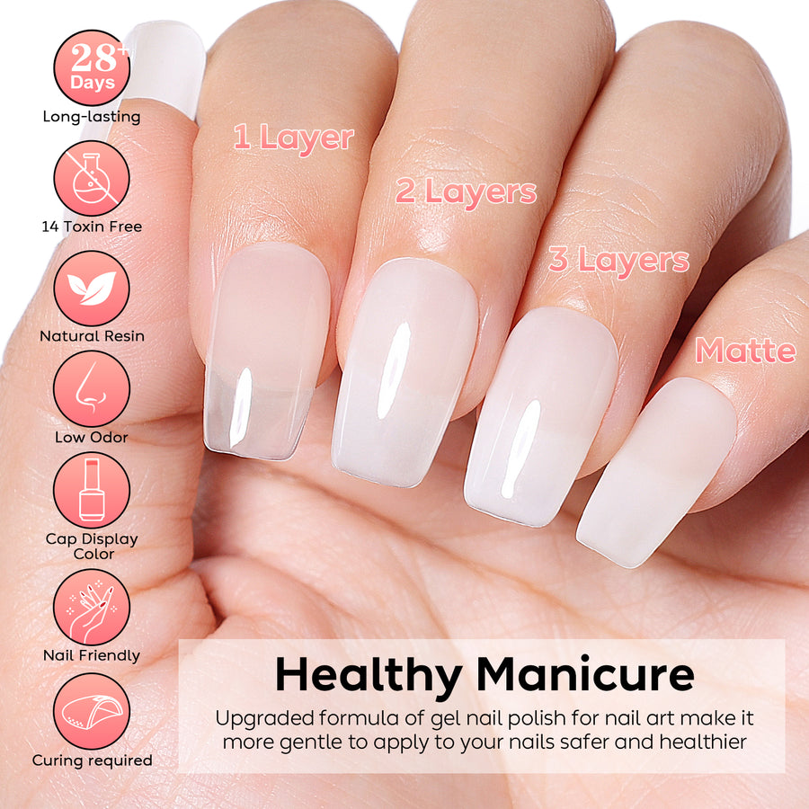 Nicedeco 2-Step Gel Nail Polish, 15ml UV/LED Soak-Off Gel Polish Nail Art Manicure Pedicure, Salon & Home Use - Long Lasting & Easy to Apply - TSG001