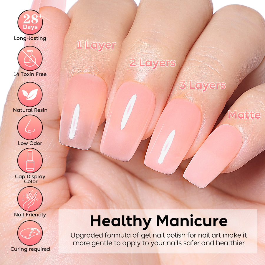 Nicedeco 2-Step Gel Nail Polish, 15ml UV/LED Soak-Off Gel Polish Nail Art Manicure Pedicure, Salon & Home Use - Long Lasting & Easy to Apply - TSG003