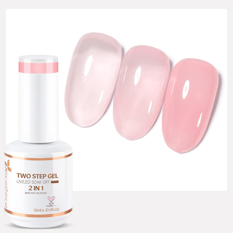Nicedeco 2-Step Gel Nail Polish, 15ml UV/LED Soak-Off Gel Polish Nail Art Manicure Pedicure, Salon & Home Use - Long Lasting & Easy to Apply - TSG004