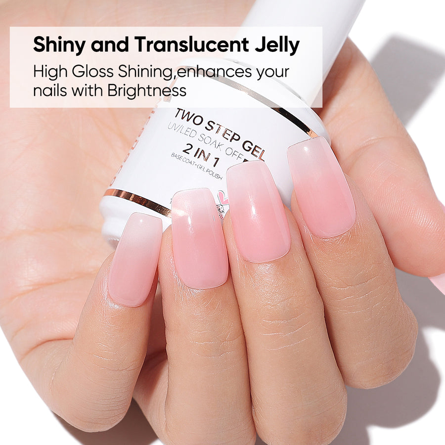 Nicedeco 2-Step Gel Nail Polish, 15ml UV/LED Soak-Off Gel Polish Nail Art Manicure Pedicure, Salon & Home Use - Long Lasting & Easy to Apply - TSG004