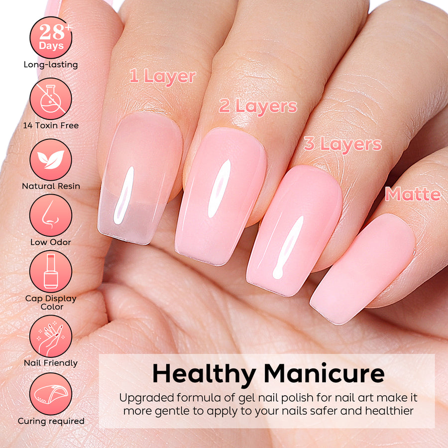 Nicedeco 2-Step Gel Nail Polish, 15ml UV/LED Soak-Off Gel Polish Nail Art Manicure Pedicure, Salon & Home Use - Long Lasting & Easy to Apply - TSG005