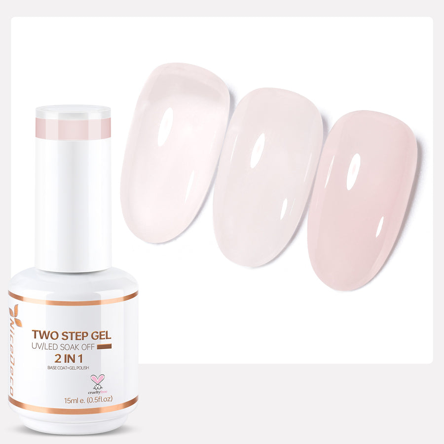 Nicedeco 2-Step Gel Nail Polish, 15ml UV/LED Soak-Off Gel Polish Nail Art Manicure Pedicure, Salon & Home Use - Long Lasting & Easy to Apply - TSG010