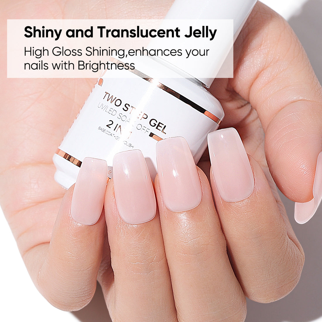 Nicedeco 2-Step Gel Nail Polish, 15ml UV/LED Soak-Off Gel Polish Nail Art Manicure Pedicure, Salon & Home Use - Long Lasting & Easy to Apply - TSG010