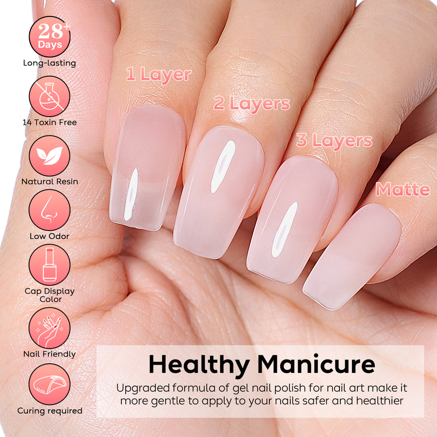 Nicedeco 2-Step Gel Nail Polish, 15ml UV/LED Soak-Off Gel Polish Nail Art Manicure Pedicure, Salon & Home Use - Long Lasting & Easy to Apply - TSG010