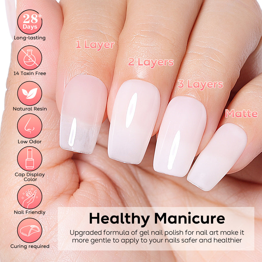 Nicedeco 2-Step Gel Nail Polish, 15ml UV/LED Soak-Off Gel Polish Nail Art Manicure Pedicure, Salon & Home Use - Long Lasting & Easy to Apply - TSG011