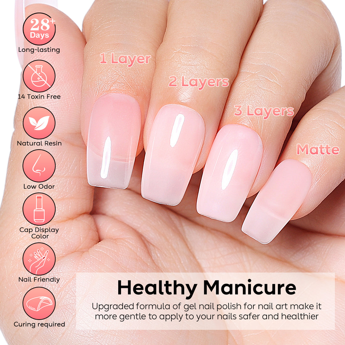 Nicedeco 2-Step Gel Nail Polish, 15ml UV/LED Soak-Off Gel Polish Nail Art Manicure Pedicure, Salon & Home Use - Long Lasting & Easy to Apply - TSG012