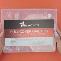 Nicedeco Gel Nail Tips Short Square Shape Nails, 504Pcs Pre Shaped Soft Tips Full Cover False Nails for Gel Nail Extensions Press on Nails - 011
