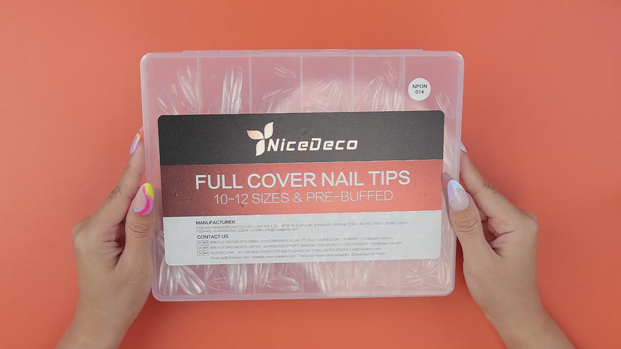 Nicedeco Gel Nail Tips Short Square Shape Nails, 504Pcs Pre Shaped Soft Tips Full Cover False Nails for Gel Nail Extensions Press on Nails - 011