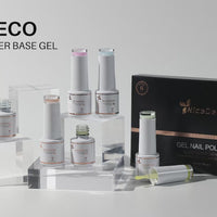 Nicedeco 8 in 1 Builder Base Strengthening Gel, 6x5ml UV/LED Clear Building Nail Gel in a Bottle,for Nails Tips & Extensions, Gel Polish Nail Repair Nail Strengthen NSET6-78
