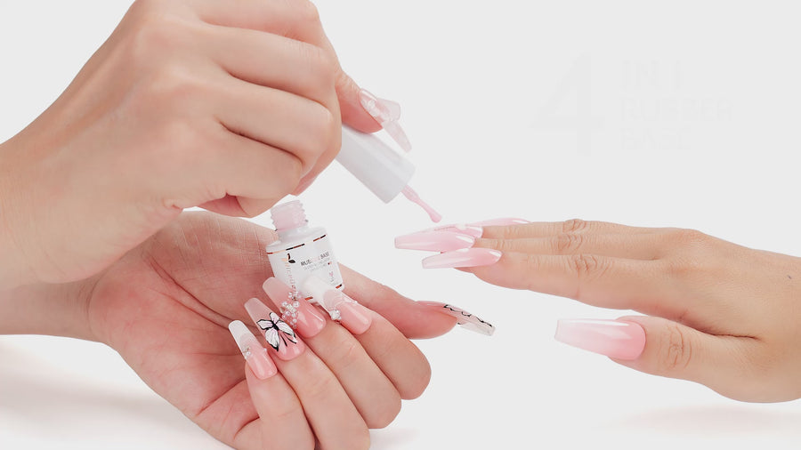 Nicedeco Rubber Base Gel Polish for Nails, Hema Free, Cruelty Free, Vegan, 12 Pcs Rubber Gel Nail Strengthener Nude Pink Nail Polish Kit 3